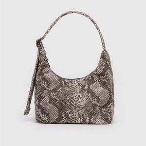 BAGGU mini nylon shoulder bag in snakeskin
